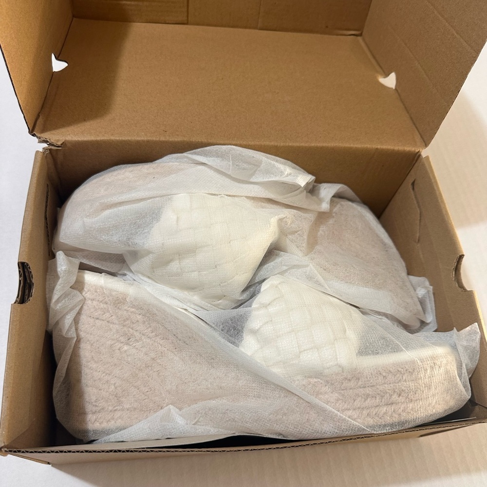 Emerson wedge platform chunky mule sandal heels cream size 11 NWT - Picture 2 of 5